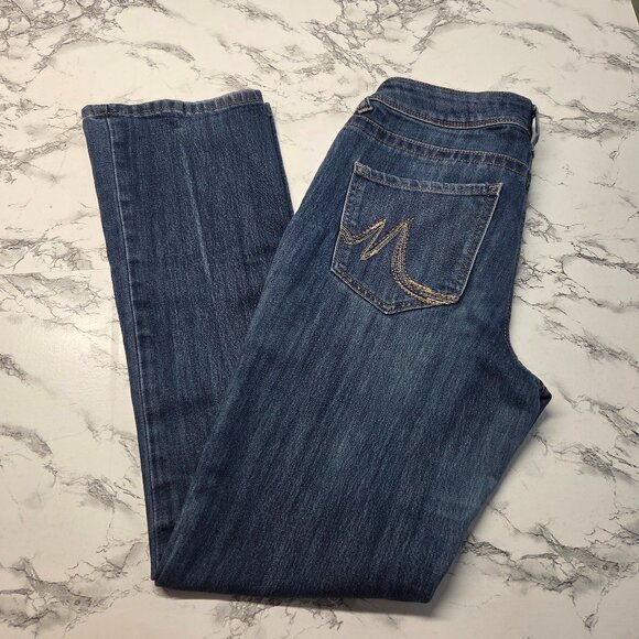 Maurices Size 8 Regular Medium Wash Denim Blue Straight Leg Jeans - Picture 1 of 11